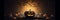 night table pumpkin background fear blue bat horror mystery grunge halloween. Generative AI.