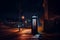 night telephone booth. mystical and mysterious street phone