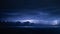 Night thunderstorm front over the sea