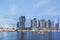 Night time image of the Docklands waterfront