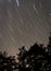 Night time star trails in sky