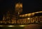 A night time view of the medieval cathedral in Lincoln. Facing East.