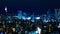 A night timelapse of cityscape at the urban city in Tokyo wide shot zoom