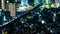 A night timelapse of miniature cityscape in Osaka high angle tilt