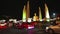 Night traffic at democracy monument