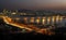 Night traffic over han river in seoul