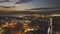 Night traffic road closeup aerial. Illuminated cityscape of metropolis town of Manila, Philippine