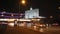 Night traffic on Smolenskaya embankment against the background of the government building of the Russian Federation. Moscow