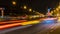 Night traffic on the urban thoroughfare and road junction