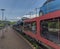 Night train with sleeping coaches and car motorcycle coaches Kysak station