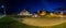 Night Tula wide angle view Arms Museum and Demidov monument and