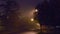 Night urban landscape with fog