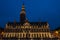 Night urban scene, view of the historical center of Leuven, Belgium