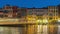 Night venice grand canal bay traffic panorama 4k time lapse italy