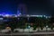 Night view of Abu Dhabi city famous Marina Mall, Marina eye wheel and Fairmont Marina Residences