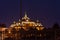 Night view of Akshardham or Swaminarayan Akshardham complex.