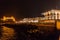 Night view of Al Jalali Fort, Waljat hospital and Al Alam palace (ceremonial palace of Sultan Qaboos) in Muscat, Om