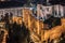 Night view of the Alcazaba, old muslim castle, in Malaga city, S