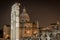 Night view of the ancient Roman forum in Rome, Italy