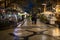 Night view of Antonio Jose de Almeida street in Funchal on a rainy day