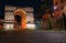 Night view of the Arch of Trajan in Rome, Italy