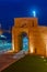 Night view of Arco Clementino in Italian port Ancona