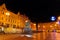 Night view of Ban Josip Jelacic Square in Zagreb, Croatia