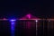 Night View of Bandra Worli Sea Link Bridge, Mumbai, India. This is a scenic constraction