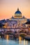 Night view of the Basilica St Peter in Rome, Italy