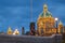 Night view of BC parliament building dome