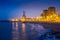 Night view of beach at Badalona