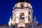 Night view of the beautiful facade of the historical Pasadena City Hall