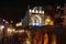 Night view on beautiful Orbeliani hot sulfur bath house in the baths district Abanotubani in the middle of Tbilisi Old town.