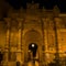 Night view of the beautiful Porta Garibaldi city gate in Marsala, Sicily, Italy