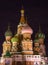 Night view of Beautiful St. Basil Cathedral