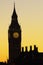 Night view of Big Ben, silhouette, closed up