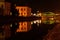 Night view of the bridge and lake in Zrenjanin