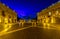 Night view of Capitoline Hill, statue Marcus Aurelius in Rome