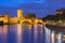 Night view of Castelvecchio in Verona, Italy.