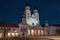 Night view of the cathedral of Bressanone