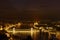 Night view on Chain bridge, Danube river. Budapest, Hungary