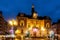 Night view of Chambery town hall during winter Christmas season, France