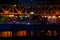 Night view of Chicago city and Lake street bridge