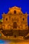 Night view of the Chiesa Anime Sante del Purgatorio in Ragusa, Sicily, Italy