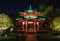 Night view of  Chinese Pavillion with light decoration at East Lake, Wuhan Hubei / China