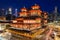 Night View of a Chinese Temple in Singapore Chinatown