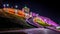 Night view of Chkalov staircase and Kremlin wall in Nizhny Novgorod.