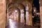 Night view of the City Hall colonnade, Pasadena