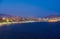 Night view of the coastline in Benidorm with city lights