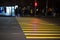 Night view of Crosswalk zebra